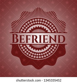 Befriend badge with red background