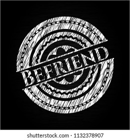 Befriend chalk emblem written on a blackboard
