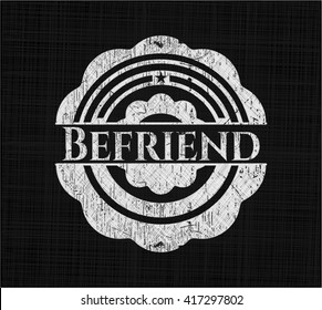 Befriend chalkboard emblem on black board