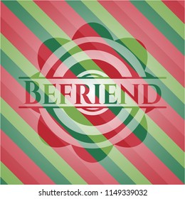 Befriend christmas badge background.