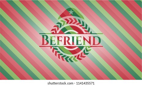 Befriend christmas emblem background.