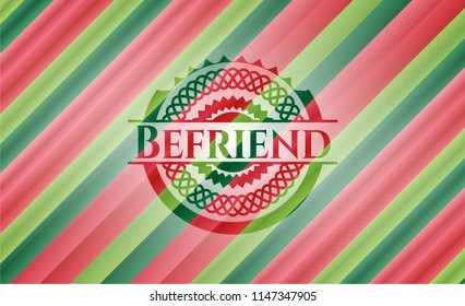 Befriend christmas emblem background.
