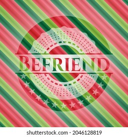 Befriend christmas emblem. Vector Illustration. Detailed. 