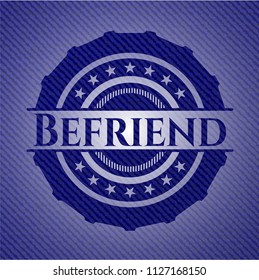 Befriend emblem with jean texture