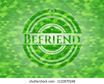 Befriend green mosaic emblem