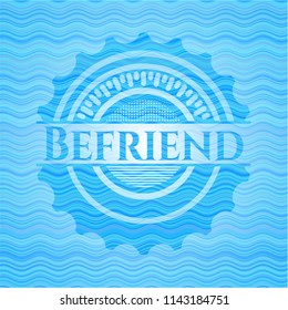 Befriend light blue water badge.