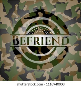 Befriend on camo texture
