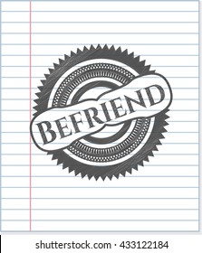 Befriend pencil strokes emblem