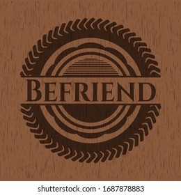 Heredar emblema de madera realista. Ilustración vectorial.