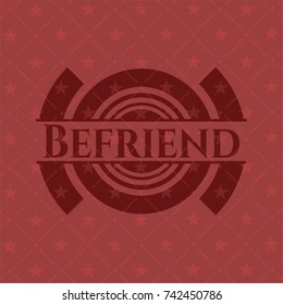 Befriend retro style red emblem