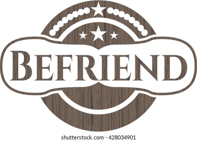 Emblema de madera retro Befriend