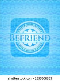 Befriend water wave representation emblem.