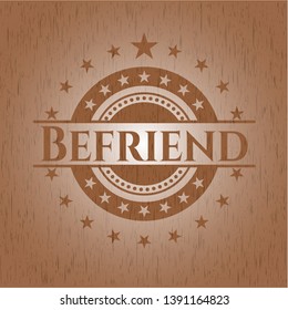 Befriend wooden emblem. Vector Illustration.