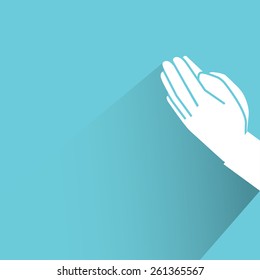 beg hand, flat and shadow theme