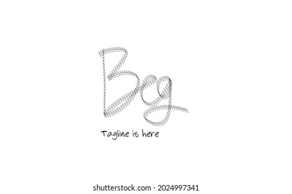Beg initial logo handwriting template vector