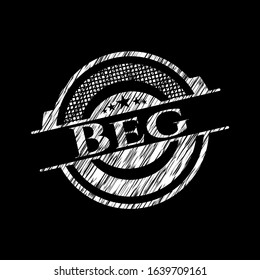Beg on blackboard. Vector Illustration. Detailed.
