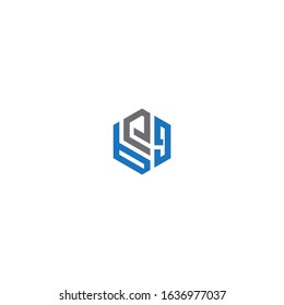 BEG unique monogram style logo design with blue and grey.
