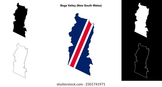 Bega Valley (New South Wales) outline map set