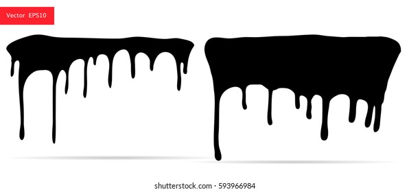 Began to flow down vector set. Splash paint realistic. 