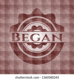 Began red geometric emblem. Seamless.