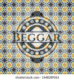 Beggar arabesque emblem background. arabic decoration.