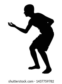 Beggar boy silhouette vector on white background