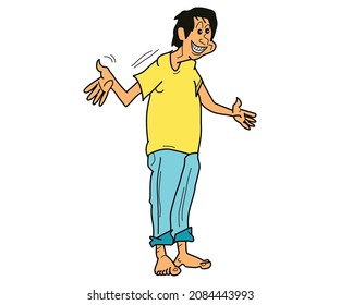 Beggar Cartoon-Bild mit Vektorgrafik