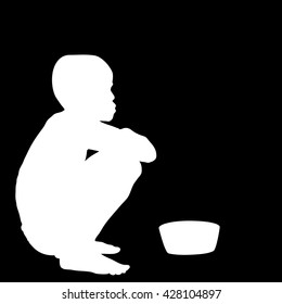 beggar child silhouette