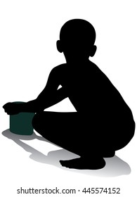 beggar child silhouette