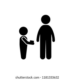 beggar childe icon. Element of poor man illustration. Premium quality graphic design icon. Signs and symbols collection icon for websites, web design, mobile app