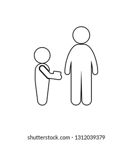 beggar childe icon. Element of Poor peaple for mobile concept and web apps icon. Thin line icon for website design and development, app development
