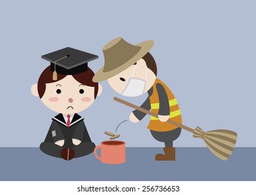 beggar graduate cartoon