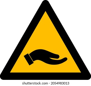 Beggar hand warning vector illustration. Flat illustration iconic design of beggar hand warning, isolated on a white background.