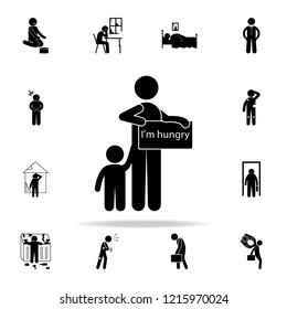 beggar hungry icon. Poor peaple icons universal set for web and mobile