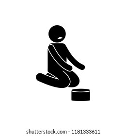 beggar icon. Element of poor man illustration. Premium quality graphic design icon. Signs and symbols collection icon for websites, web design, mobile app