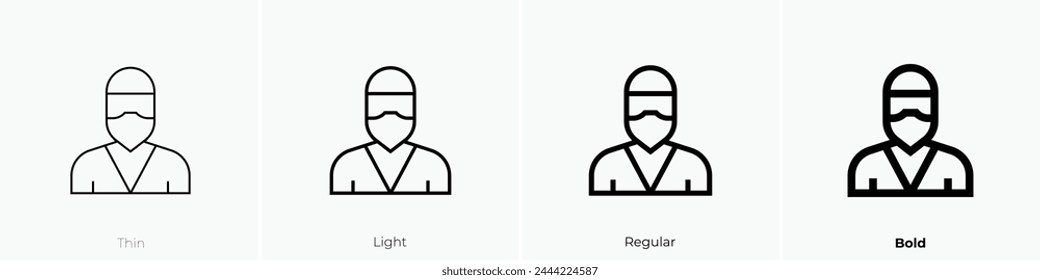 beggar icon. Thin, Light Regular And Bold style design isolated on white background