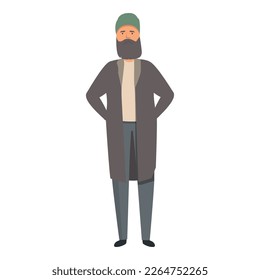 Vector de caricatura de icono de mendigo. Pobres. Crisis monetaria