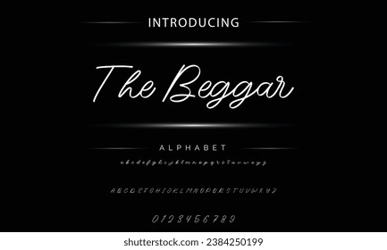 The Beggar signature Font Calligraphy Logotype Script Brush Font Type Font lettering handwritten