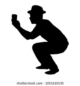 Beggar silhouette vector