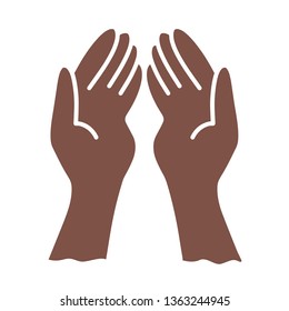 Begging gesturing. Islam Muslim praying hands. Isolated vector illustration - Vector EPS