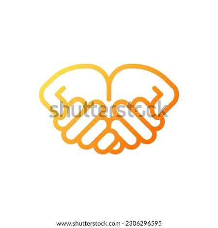 Begging hands pixel perfect gradient linear vector icon. Asking for help. Body language. Communication. Thin line color symbol. Modern style pictogram. Vector isolated outline drawing Foto d'archivio © 