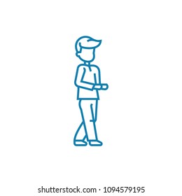 Begging linear icon concept. Begging line vector sign, symbol, illustration.