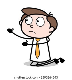 Begging - Office Businessman Employee Cartoon Vector Illustration﻿