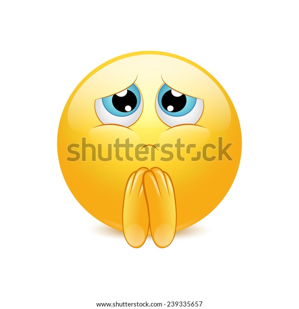 Begging Yellow Ball Showing Clasped Hands Stock Vector (Royalty Free ...