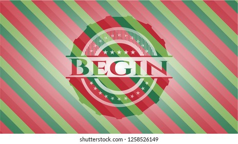 Begin christmas colors style badge.