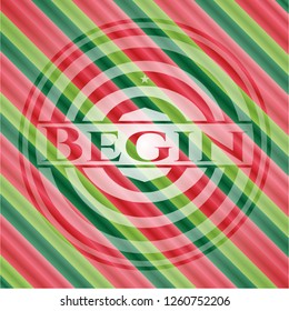 Begin christmas colors style emblem.