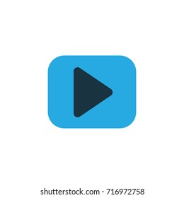 Begin Colorful Icon Symbol. Premium Quality Isolated Play Element In Trendy Style.