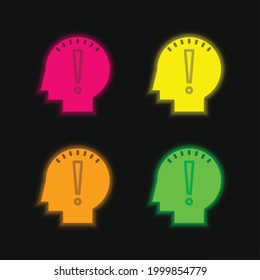 Begin four color glowing neon vector icon