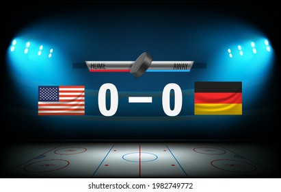 Begin of the hockey match. USA versus Germany