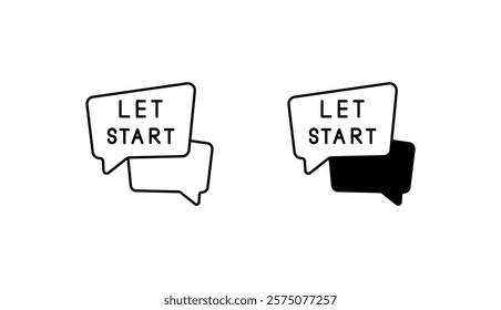 Let�s Begin icon design with white background stock illustration